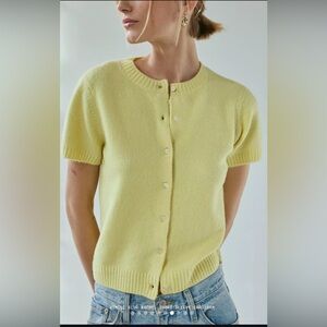 Kimchi Blue Yellow Short Sleeve Cardigan
